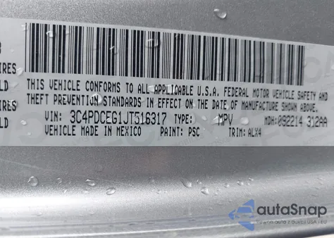 2018 Dodge Journey Gt z USA, uszkodzony, nr VIN 3C4PDCEG1JT516317